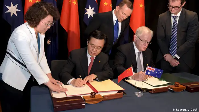 Australien und China unterzeichnen Freihandelsabkommen