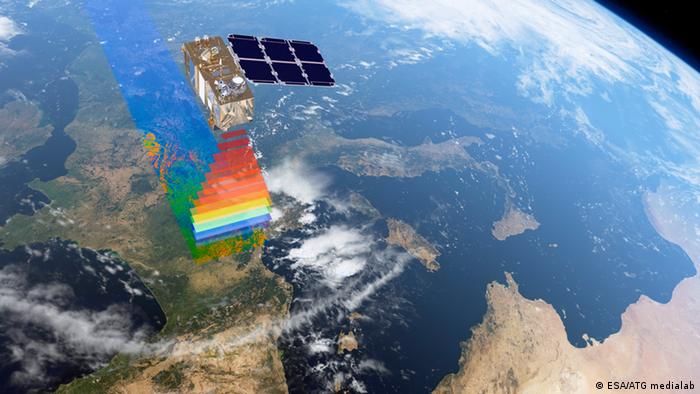 Sentinel-2 above the Earth (Photo: ESA/ATG medialab)