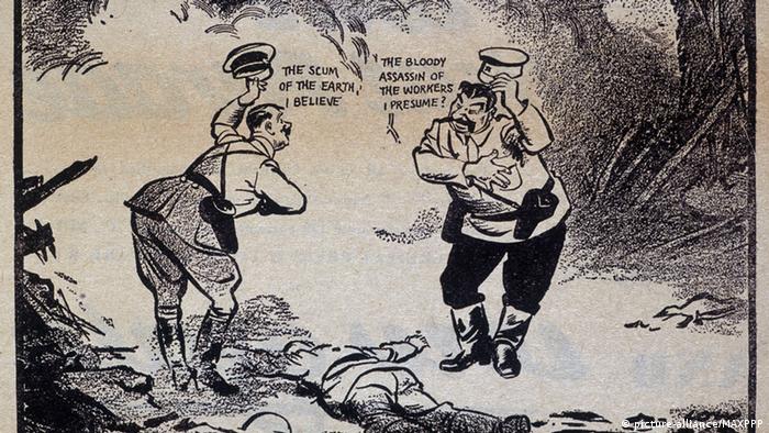 Карикатура, изобразяваща Хитлер и Сталин