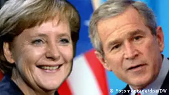 Fotomontage Angela Merkel George Bush