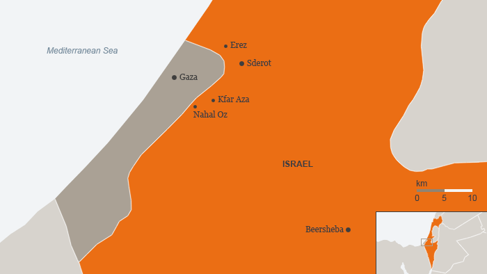 Karte Israel Sderot Beersheba Englisch