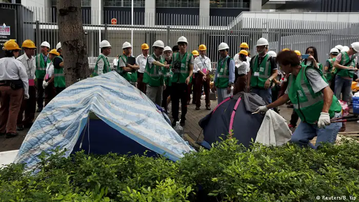 China Hongkong Räumung der Protestcamps