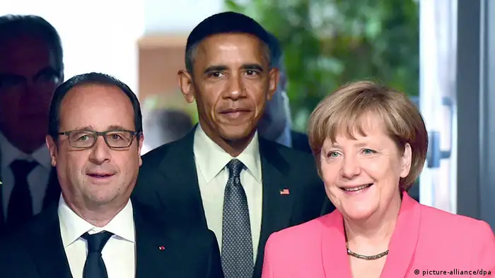 NSA Abhöraffäre Obama mit Merkel und Hollande Symbolbild