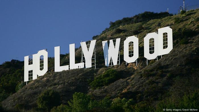 Hollywood sign in the Los Angeles hills.