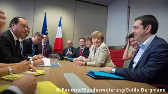 Griechenlandkrise Treffen von Angela Merkel, Alexis Tsipras, Francois Hollande in Brüssel