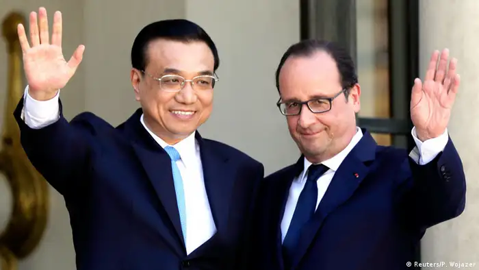 Chinesischer Premier Li Keqiang mit Frankreichs Präsident Hollande