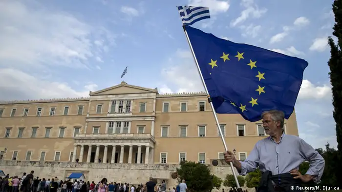 Griechenland Athen Pro Europa Euro Demonstration
