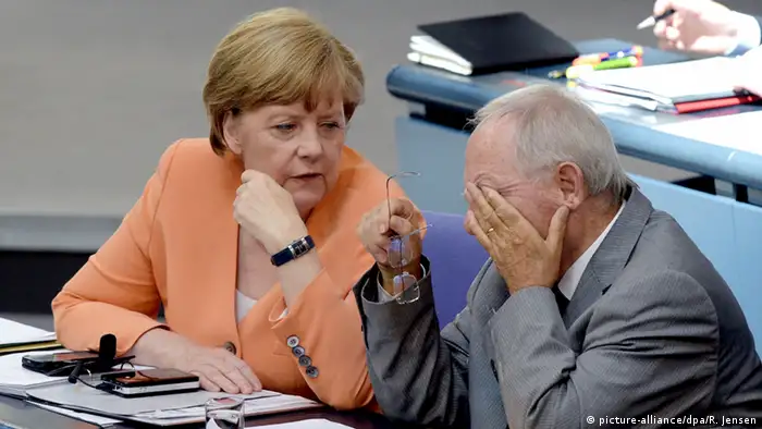 Deutschland Bundestagsdebatte zu Griechenland Merkel und Schäuble
