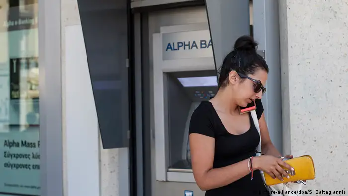 Griechenland Bankautomaten Kunden Athen Alpha Bank