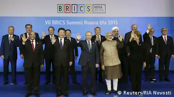 Russland BRICS Treffen in Ufa Gruppenfoto