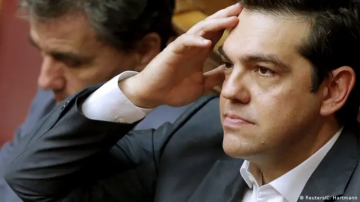 Griechenland Parlament Euclid Tsakalotos und Alexis Tsipras