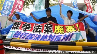 Japan Proteste Abstimmung Sicherheitsgesetz