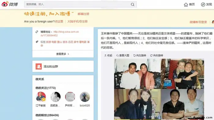 weibo.com (Screenshot) Qigong master Wanglin