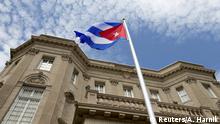 20.07.2015+++ The Cuban national flag is seen raised over their new embassy in Washington, July 20, 2015. The Cuban flag was raised over Havana’s embassy in Washington on Monday for the first time in 54 years as the United States and Cuba formally restored relations, opening a new chapter of engagement between the former Cold War foes. REUTERS/Andrew Harnik/Pool