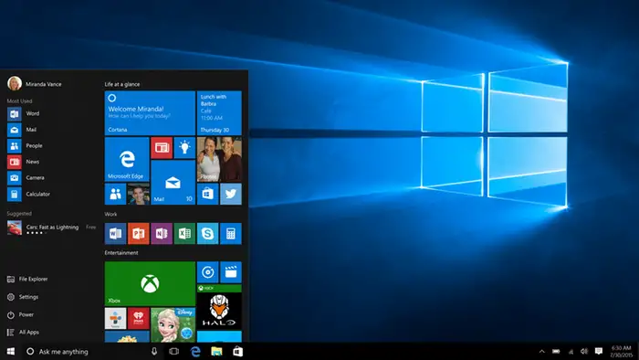 Microsoft Windows 10 Desktop Surface
