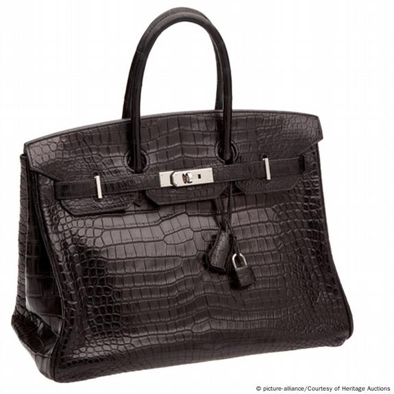 Hermes Black Crocodile Leather Birkin 35 Bag