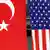 Turkish and US flags hang side by side
