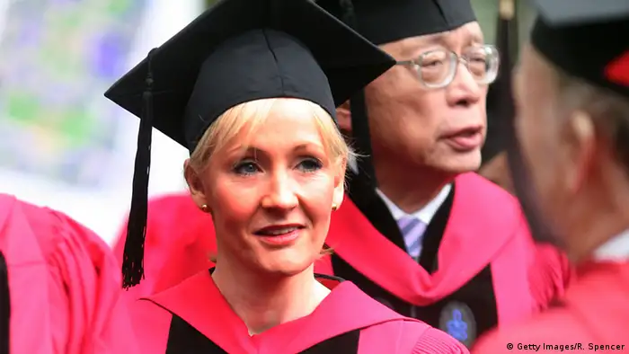 J.K. Rowling während ihrer Ansprache an Studenten 2008 Harvard