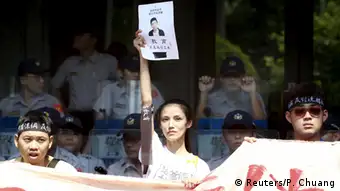 Taiwan Proteste vor dem Bildungesministerium