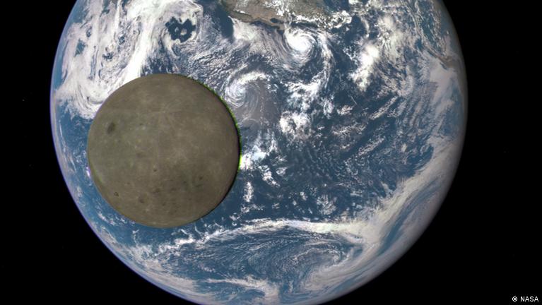 Images show moon crossing Earth