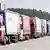 Trucks waiting to cross the Turkish-Iranian border at Bazargan