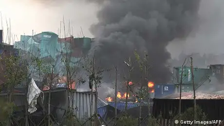 Zentrum der Explosion in der Hafenstadt Tianjin 