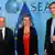 Isa Mustafa, Federica Mogherini and Aleksandar Vucic. (Photo: EU Council / Anadolu Agency)