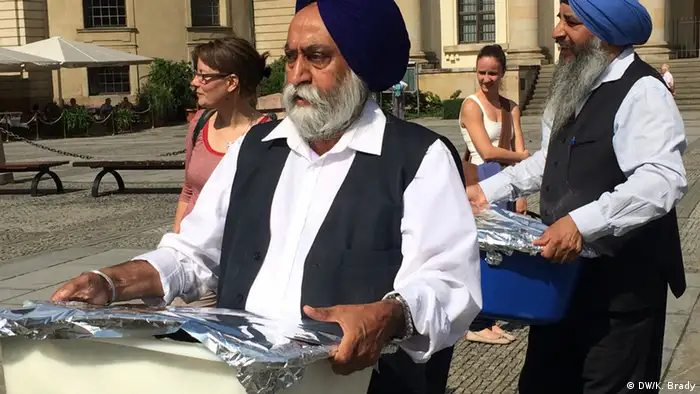 Sikh community Hands out Food at Berlin Gendarmenmarkt