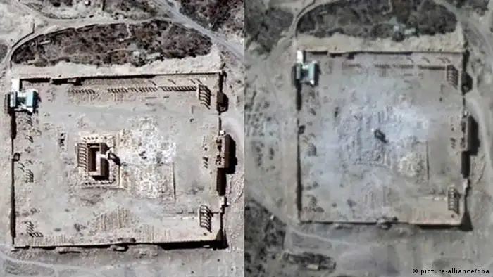 Palmyra zerstörung baal-tempel satellitenaufnahmen UN 1.9.15