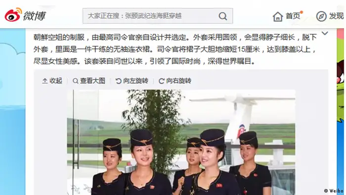 Nordkorea Stewardessen mit neuen Uniformen