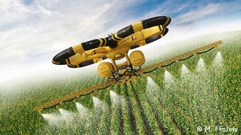 Drohne sprüht Pestizide