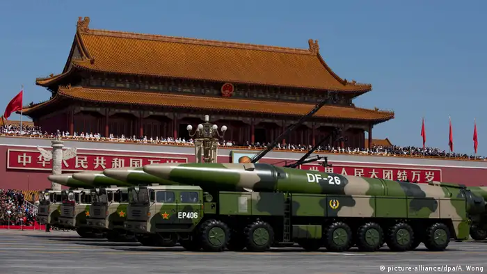 China Militärparade in Peking 70. Jahrestag Ende 2. Weltkrieg
