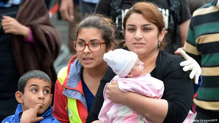 Flüchtlinge bei der Ankunft in München