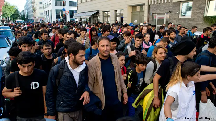 Ankunft von Flüchtlingen am Bahnhof München