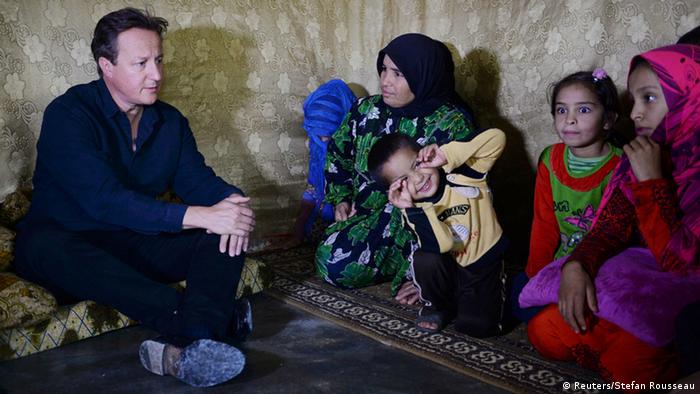 Premierminister David Cameron im Libanon Flüchtlinge aus Syrien