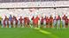 Bayern Munich Football Team with refugee kids Bayern Munich Football Team with refugee kids
