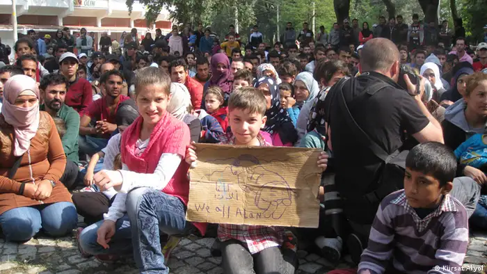 Flüchtlinge Türkei Edirne Flüchtlinge Demonstration