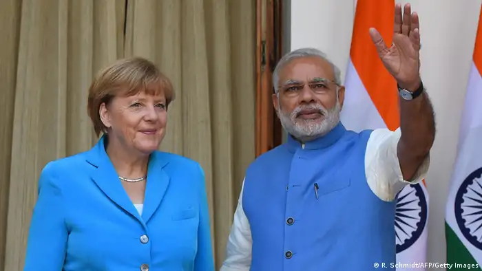 Indien Angela Merkel und Narendra Modi in Neu-Delhi