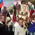 گردهمایی هواداران اسد در برابر سفارت روسیه در دمشق