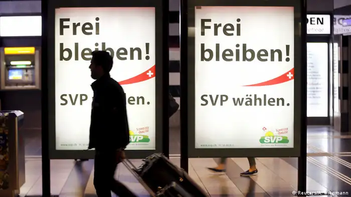 Schweiz Wahlen Wahlkampf Plakat SVP