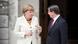 Merkel and Davutoglu discussing Merkel and Davutoglu discussing