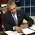 US-Präsident Barack Obama unterzeichnet das Veto gegen den Verteidigungsetat