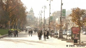 Ukraine Kommunalwahl Straßenszene in Kiew (Quelle: DW/© Evgenij Shulko)