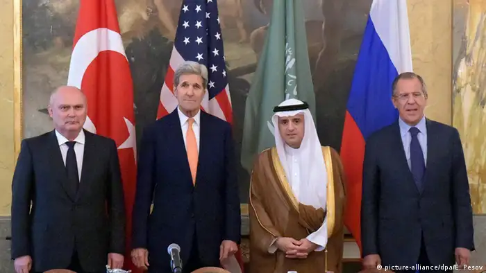 Österreich Wien Außenminister Kerry, Lawrow, Sinirloglu und al-Jubeir