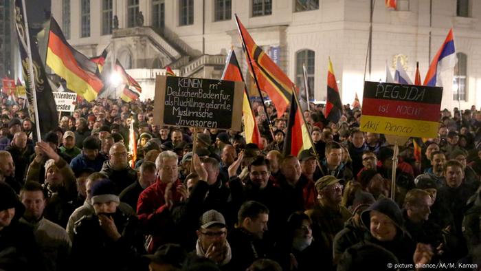 Demonstrationen der fremdenfeindlichen Gruppe Pegida 2015 in Dresden. Demonstrationen der fremdenfeindlichen Gruppe Pegida 2015 in Dresden.
