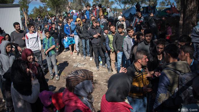 Campo de refugiados Moria en Lesbos, Grecia.