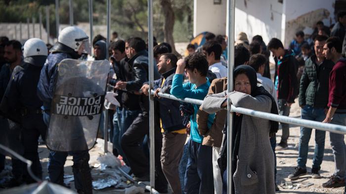 Campo de refugiados Moria en Lesbos, Grecia.