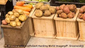Chile Marktstand mit Kartoffeln