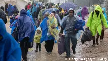 Griechenland Flüchtlingsstrom im Regen