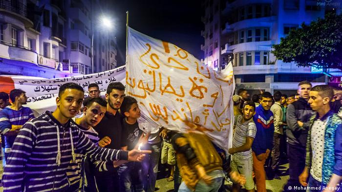 Marokko Tanger Demonstration gegen AMNEDIS Strompreiserhöhung